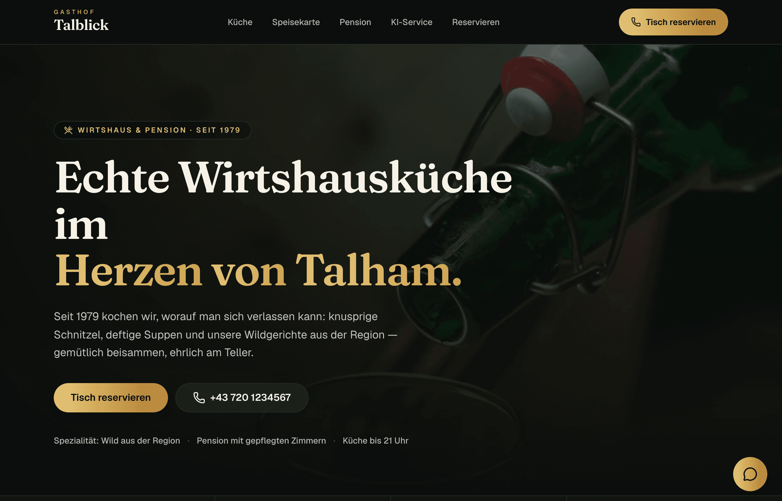 Website-Beispiel: Gasthof Talblick